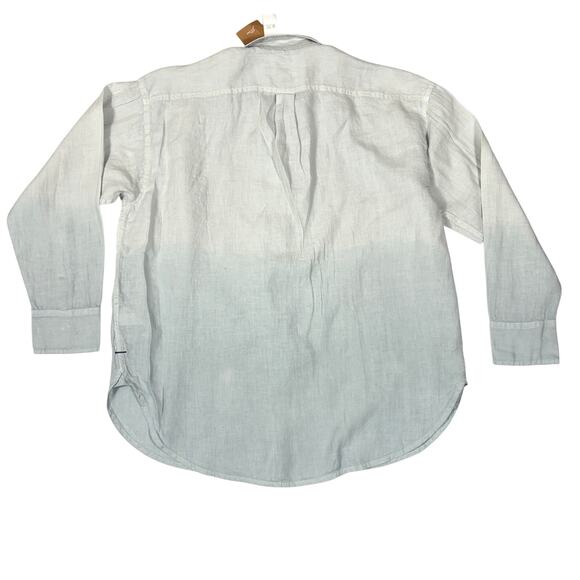 J. Crew Baird McNutt Blue Dip-Dye Relaxed Fit Linen Shirt Women’s Size 10 NWT - Picture 4 of 6